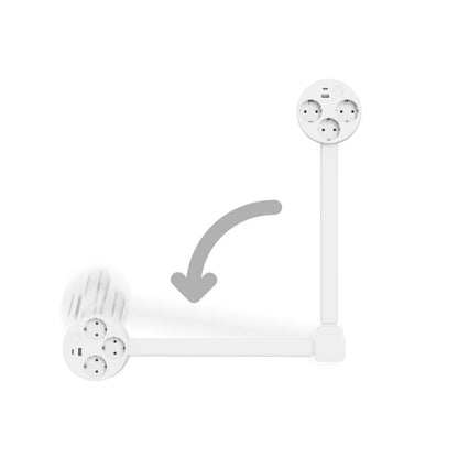 Outlet Wall Extender with USB-C, USB and 3 Outlets – Extendable and Rotating Plug